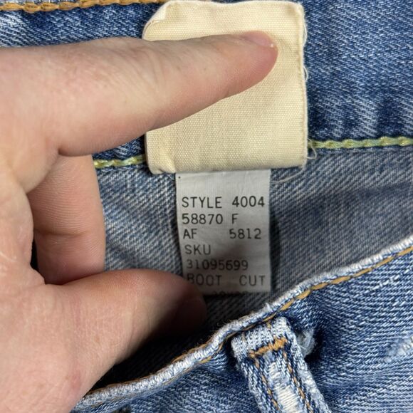 Vtg Abercrombie & Fitch Jeans Mens 30x32 Blue Bootcut Distressed Light Wash Y2K - Picture 8 of 16